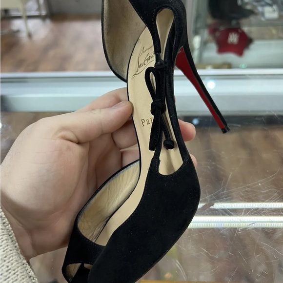 Black suede Louis Vuitton heels size 38.5 - Picture 10 of 12